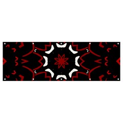 Red Shapes Mandala   Banner And Sign 12  X 4 