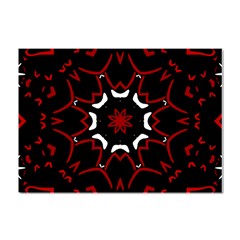 Red Shapes Mandala   Crystal Sticker (a4)