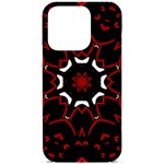 Red Shapes Mandala   iPhone 15 Pro Black UV Print PC Hardshell Case Front