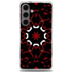 Red Shapes Mandala   Samsung Galaxy S24 6 2 Inch Tpu Uv Case by ConteMonfrey