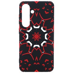 Red Shapes Mandala   Samsung Galaxy S24 6 2 Inch Black Tpu Uv Case by ConteMonfrey