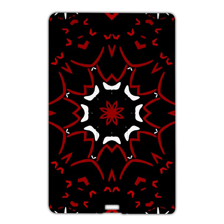 Red Shapes Mandala   Name Card Style USB Flash Drive