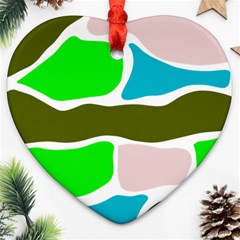 Geometric Bricks    Heart Ornament (two Sides)