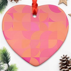 Geometric Pink Ocean  Ornament (heart) by ConteMonfrey