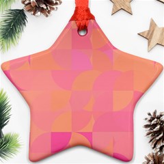 Geometric Pink Ocean  Ornament (star)