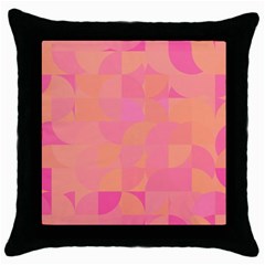 Geometric Pink Ocean  Throw Pillow Case (black)