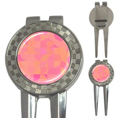 Geometric Pink Ocean  3-in-1 Golf Divots