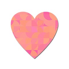 Geometric Pink Ocean  Heart Magnet