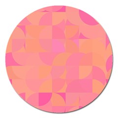 Geometric Pink Ocean  Magnet 5  (round)