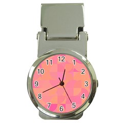 Geometric Pink Ocean  Money Clip Watches