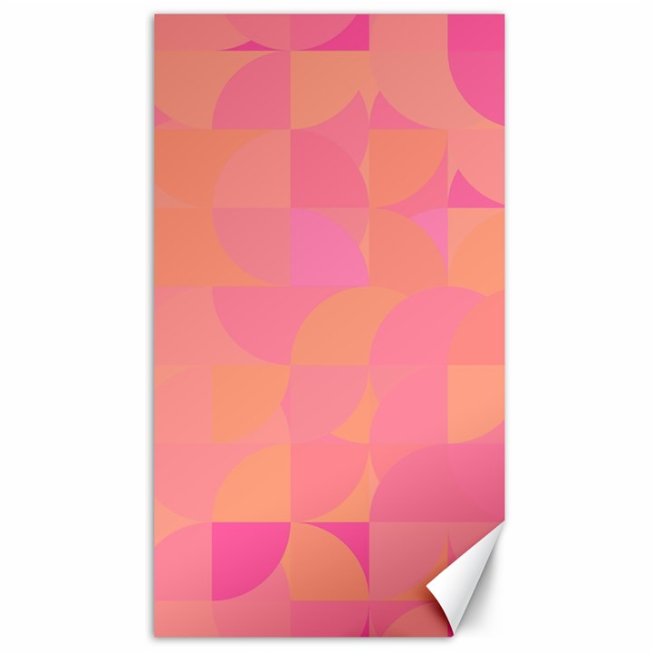 Geometric Pink Ocean  Canvas 40  x 72 