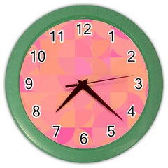 Geometric Pink Ocean  Color Wall Clock by ConteMonfrey