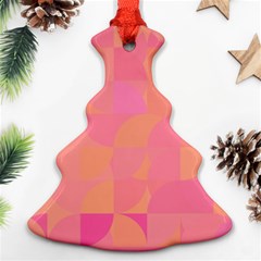 Geometric Pink Ocean  Christmas Tree Ornament (two Sides)