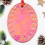 Geometric Pink Ocean  Ornament (Oval Filigree) Front