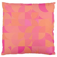 Geometric Pink Ocean  Large Premium Plush Fleece Cushion Case (one Side) by ConteMonfrey