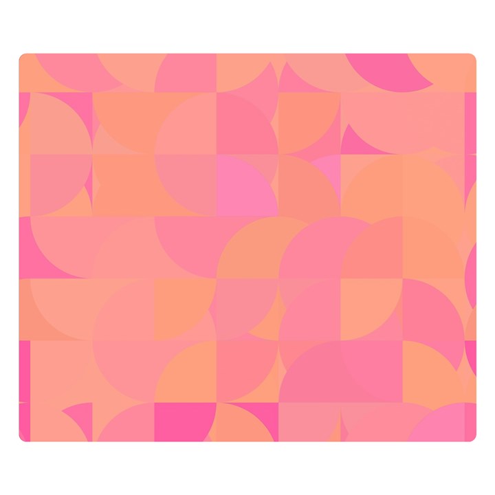 Geometric Pink Ocean  Two Sides Premium Plush Fleece Blanket (Kids Size)