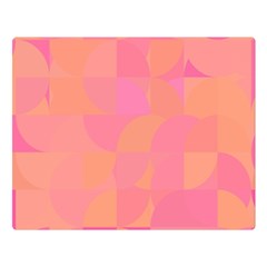 Geometric Pink Ocean  Two Sides Premium Plush Fleece Blanket (large) by ConteMonfrey