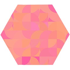 Geometric Pink Ocean  Wooden Puzzle Hexagon by ConteMonfrey