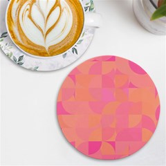 Geometric Pink Ocean  Uv Print Round Tile Coaster by ConteMonfrey