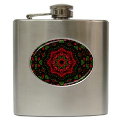 Purple, Blue And Pink Eyes Abstract Forms Geometric Hip Flask (6 Oz)