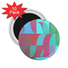 Geometric Ocean Purple Blue Pink 2 25  Magnets (10 Pack) 