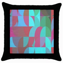 Geometric Ocean Purple Blue Pink Throw Pillow Case (black)