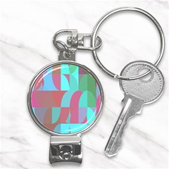 Geometric Ocean Purple Blue Pink Nail Clippers Key Chain