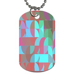 Geometric Ocean Purple Blue Pink Dog Tag (one Side)