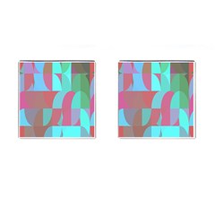 Geometric Ocean Purple Blue Pink Cufflinks (square)