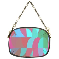 Geometric Ocean Purple Blue Pink Chain Purse (one Side)