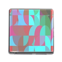 Geometric Ocean Purple Blue Pink Memory Card Reader (square 5 Slot)