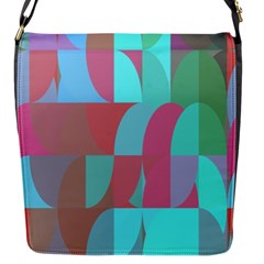 Geometric Ocean Purple Blue Pink Flap Closure Messenger Bag (s)