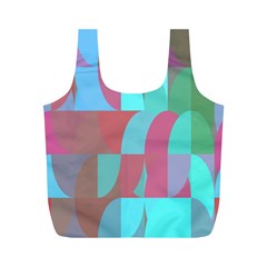 Geometric Ocean Purple Blue Pink Full Print Recycle Bag (m)