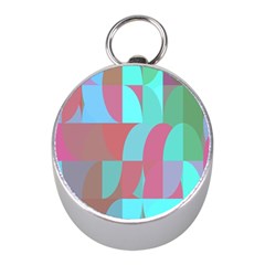 Geometric Ocean Purple Blue Pink Mini Silver Compasses