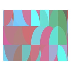 Geometric Ocean Purple Blue Pink Two Sides Premium Plush Fleece Blanket (large)