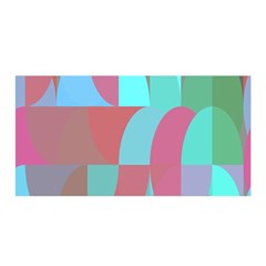 Geometric Ocean Purple Blue Pink Satin Wrap 35  X 70 