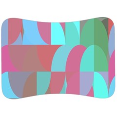 Geometric Ocean Purple Blue Pink Velour Seat Head Rest Cushion