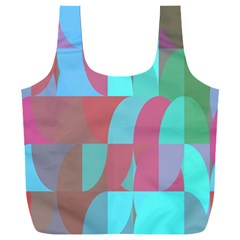 Geometric Ocean Purple Blue Pink Full Print Recycle Bag (xxxl)