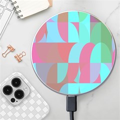 Geometric Ocean Purple Blue Pink Wireless Fast Charger(white)