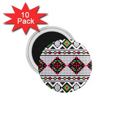 Ukrainian Folk Seamless Pattern Ethnic Ornament Border Element Traditional 1 75  Magnets (10 Pack) 