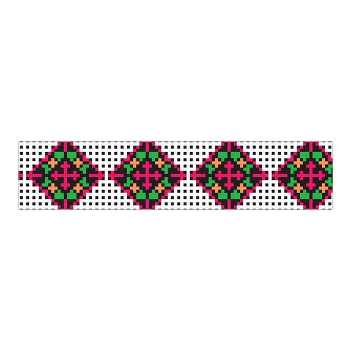 Ukrainian Folk Seamless Pattern Ethnic Ornament Border Element Traditional Velvet Scrunchie