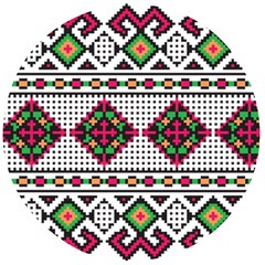 Ukrainian Folk Seamless Pattern Ethnic Ornament Border Element Traditional Wooden Bottle Opener (round)