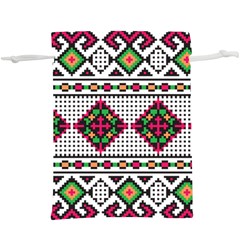 Ukrainian Folk Seamless Pattern Ethnic Ornament Border Element Traditional Lightweight Drawstring Pouch (xl)