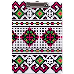 Ukrainian Folk Seamless Pattern Ethnic Ornament Border Element Traditional A4 Acrylic Clipboard by Grandong