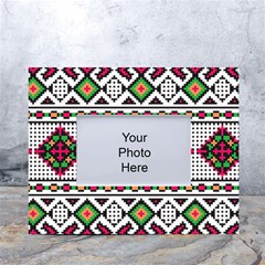 Ukrainian Folk Seamless Pattern Ethnic Ornament Border Element Traditional White Tabletop Photo Frame 4 x6 