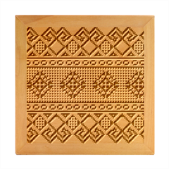 Ukrainian Folk Seamless Pattern Ethnic Ornament Border Element Traditional Wood Photo Frame Cube