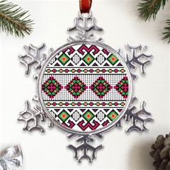 Ukrainian Folk Seamless Pattern Ethnic Ornament Border Element Traditional Metal Large Snowflake Ornament