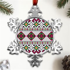 Ukrainian Folk Seamless Pattern Ethnic Ornament Border Element Traditional Metal Small Snowflake Ornament