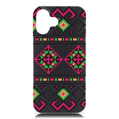 Ukrainian Folk Seamless Pattern Ethnic Ornament Border Element Traditional Iphone 16 Plus Black Uv Print Pc Hardshell Case