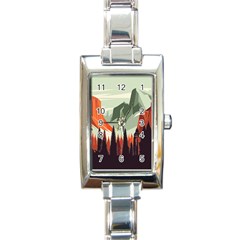 Mountains Rectangle Italian Charm Watch